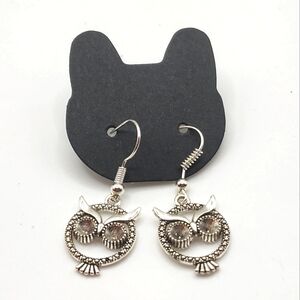 Owl earrings silver nickel free